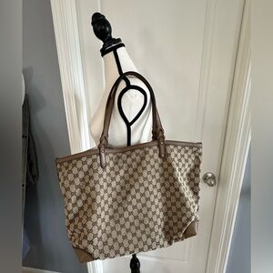 Gucci Beige and Brown Tote Bag